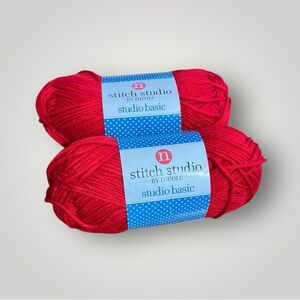 Lot/2 Red Heart Crimson Yarn